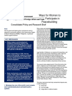 Ways For Women To Participate in Peacebuilding