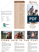 Summer Adventures For Youth Brochure
