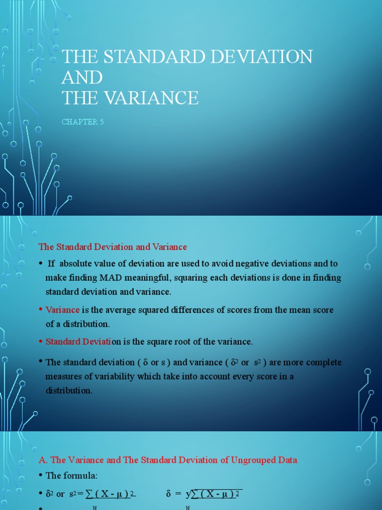 The Standard Deviation and Variance PDF Variance Standard Deviation
