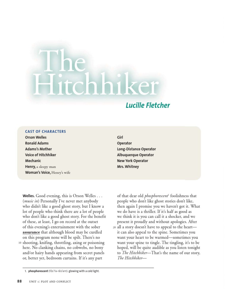 Hitchhiker The Lucille Fletcher PDF Pronoun Grammatical Number