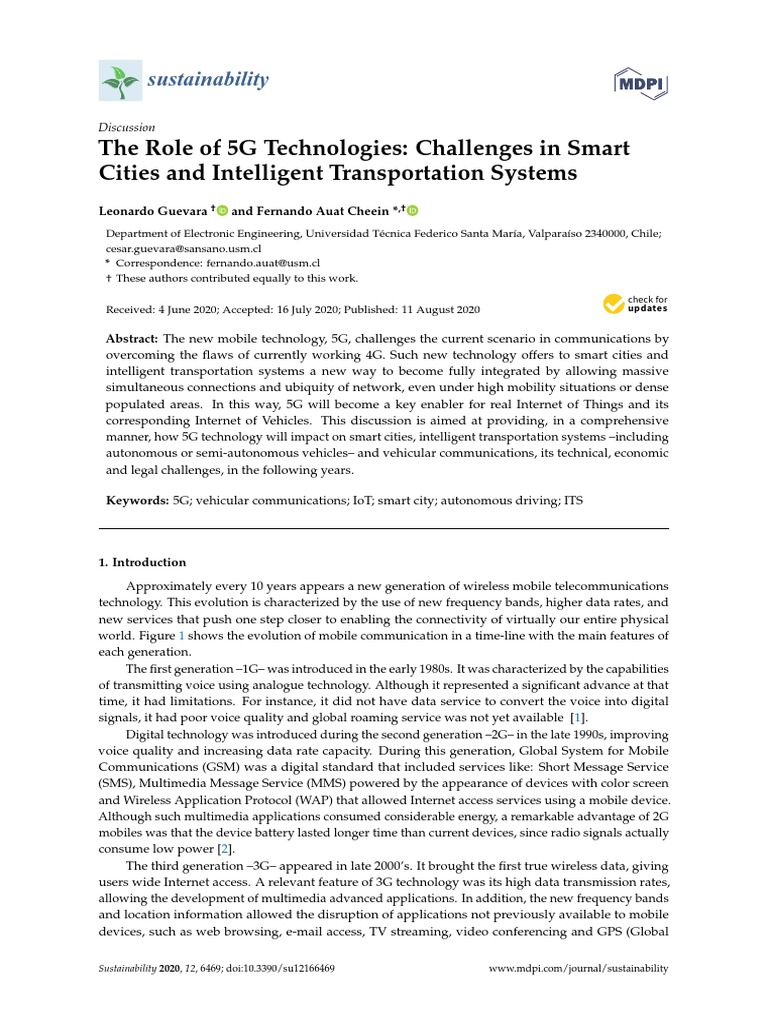 5G Challenges in Smart Cities & ITS | PDF | Internet Of Things | 4 G