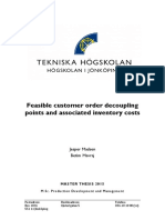 Feasible Customer Order Decoupling Points and Associated Inventory Costs