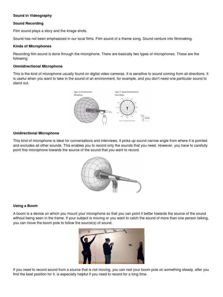 Sound in Videography Lesson 4.1 Download Free PDF Microphone Science