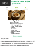 Supa de Ciuperci Si Crutoane