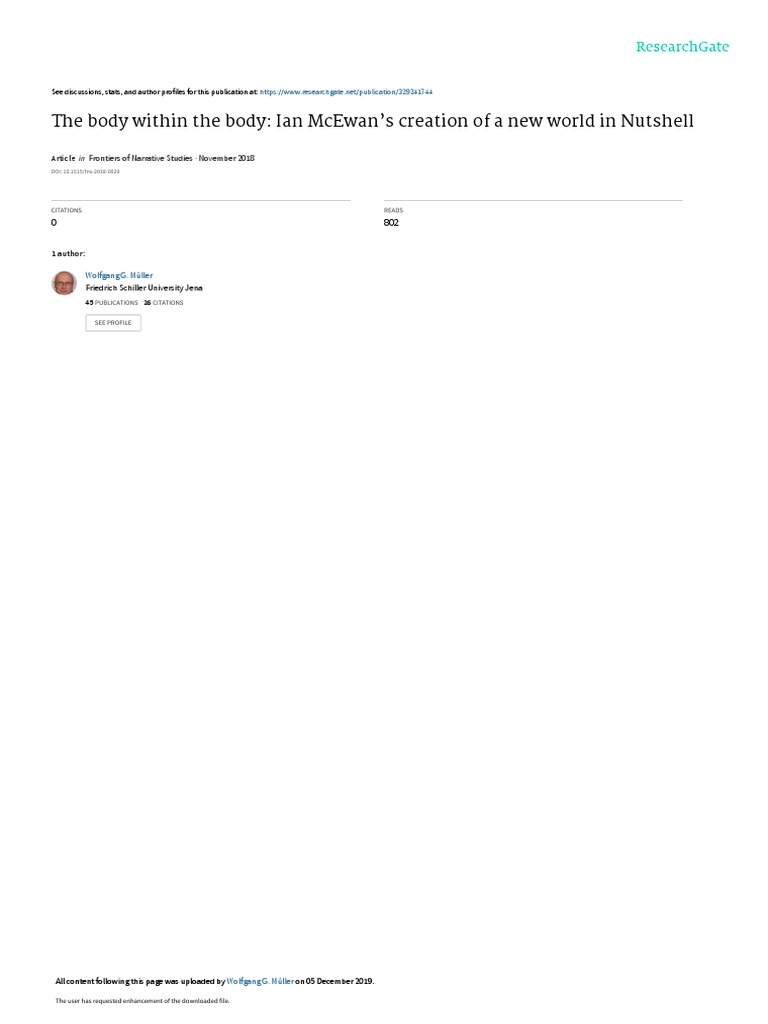 The Body Within The Body Ian Mcewan'S Creation of A New World in