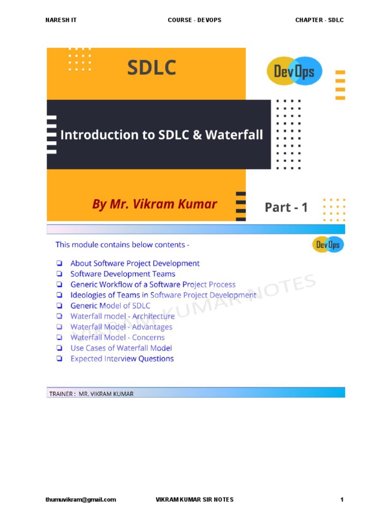 Naresh IT DevOps SDLC Notes | PDF