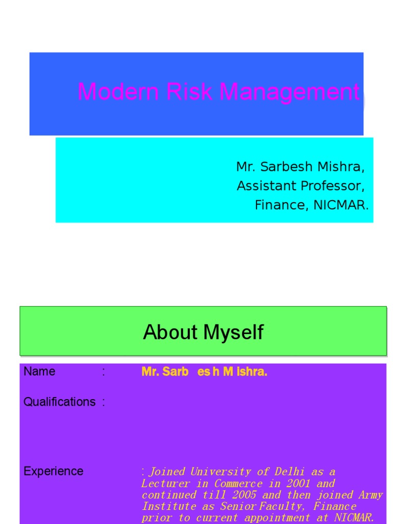 Modern Risk Management | PDF | Risk Management | Risk