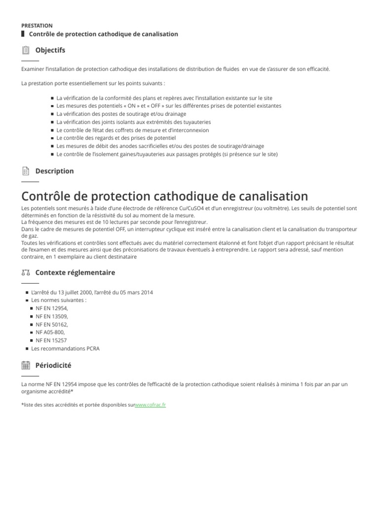 Vérification Protection Cathodique | PDF