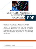 Mercados, Valores e Instituciones Financieras 1