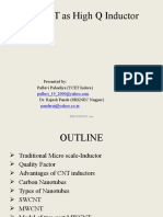 MWCNT As High Q Inductor: Presented By: Pallavi Pahadiya (TCET Indore) Dr. Rajesh Pande (SRKNEC Nagpur)