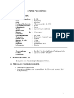 Informe psicométrico de 43 años de edad con evaluación de pruebas MMPI-92