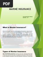 Marine Insurance: Presented By: Chhaya Roll No.: 32