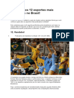 Descubra os 12 esportes mais praticados no Brasil