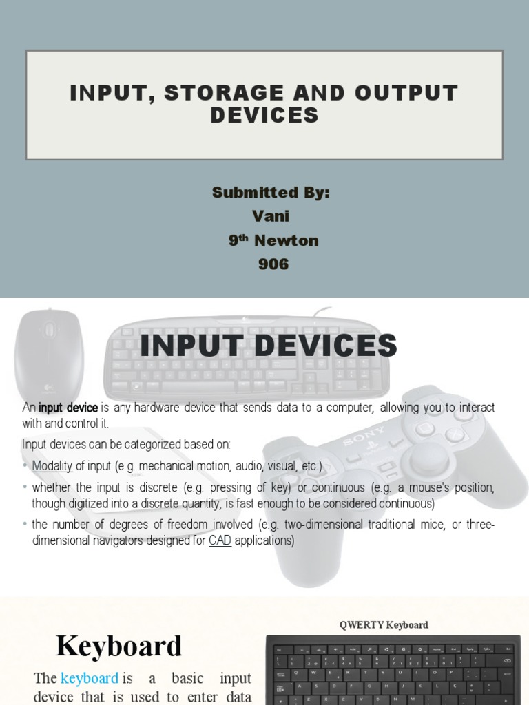 Input, Storage and Output Devices | PDF | Usb Flash Drive | Printer ...