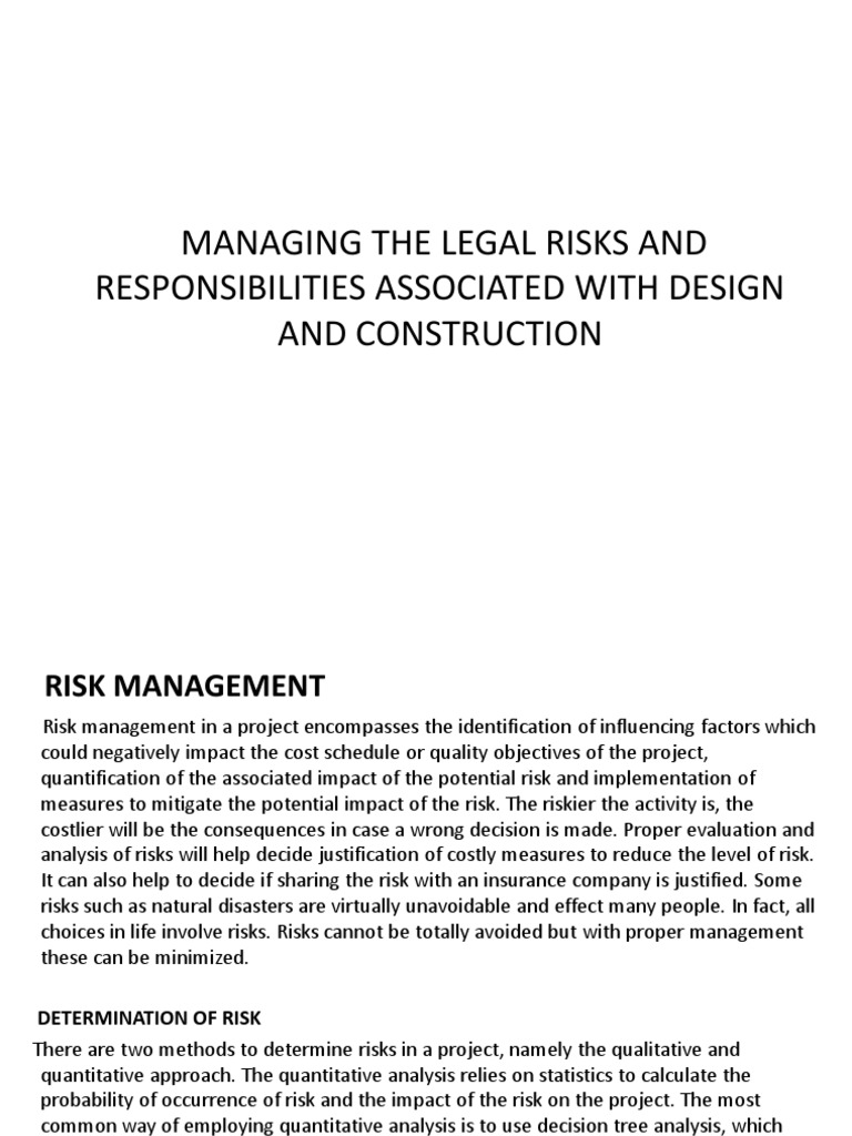 Legal Risk Management in Construction | PDF | Risk | Risk Management