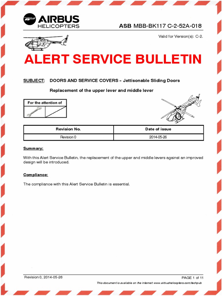 Alert Service Bulletin ASB MBBBK117 C252A018 PDF Nut (Hardware