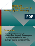 Standardizing and Improving Best Practices in Estimating and Planning