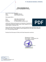 Surat Keterangan: Pt. Pelabuhan Indonesia I (Persero)