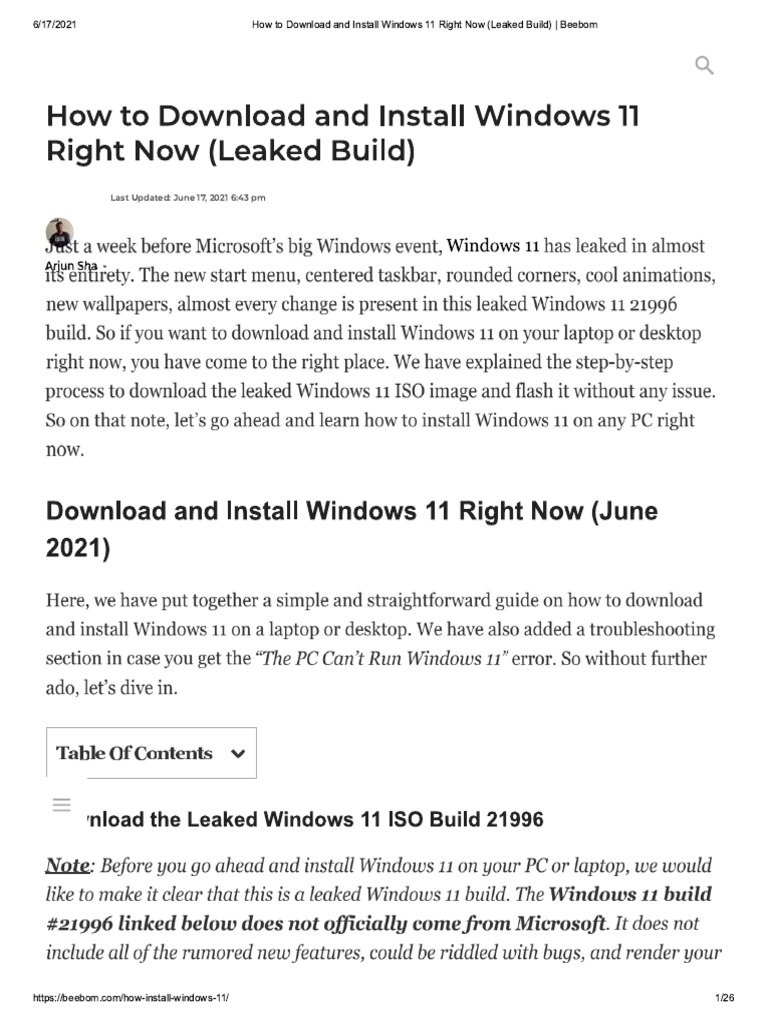 How To Download and Install Windows 11 Right Now (Leaked Build ...