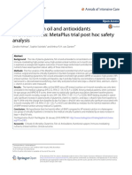 Glutamine, Fish Oil and Antioxidants in Critical Illness: Metaplus Trial Post Hoc Safety Analysis