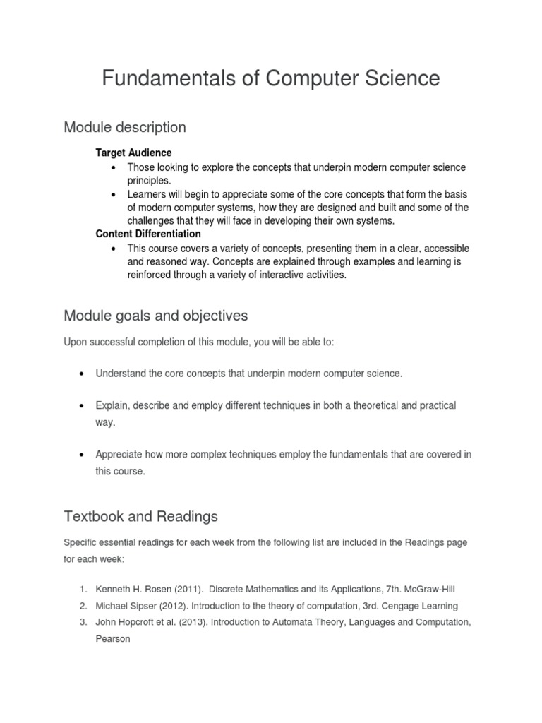 Computer Science Fundamentals Course | PDF | Regular Expression ...