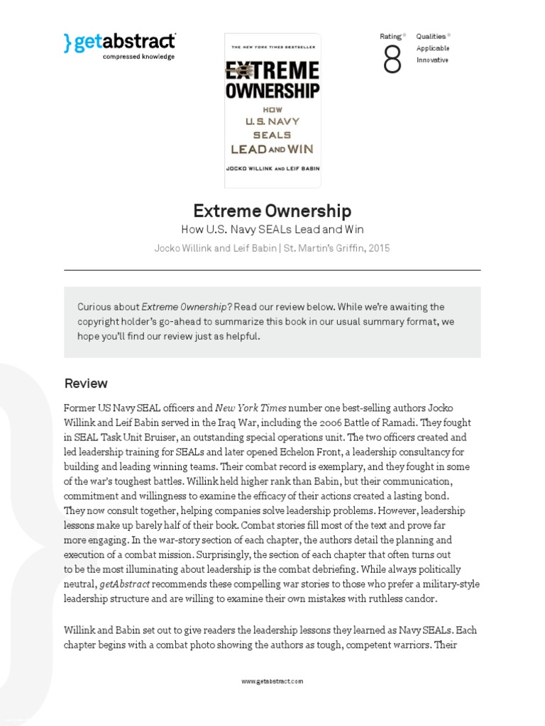 Extreme Ownership Willink en 25766 | PDF | Unrest