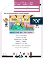 Preposıtıons of Place Worksheet