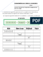 Guía #3 Matemáticas Multiplicaciones