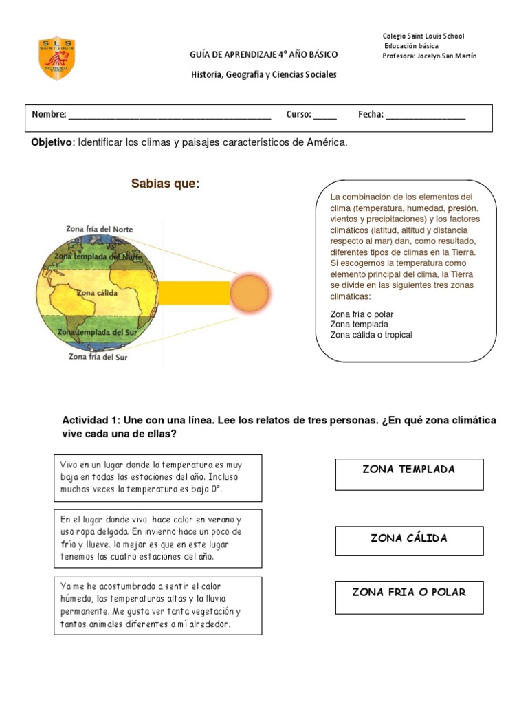 Climas y Paisajes de América 4° Básico | PDF | Clima templado | Clima