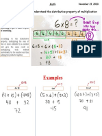 Math Learning Objective: I Can Understand The Distributive Property of Multiplication