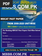 TO Order MDCAT Past Paper 2008-2020 UNIT-Wise Solved Whats App 0304-7418334