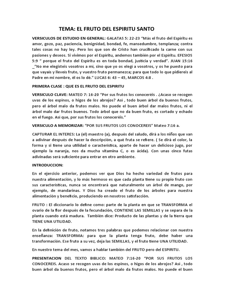 El Fruto Del Espiritu | PDF | Fruta | Cristo (título)