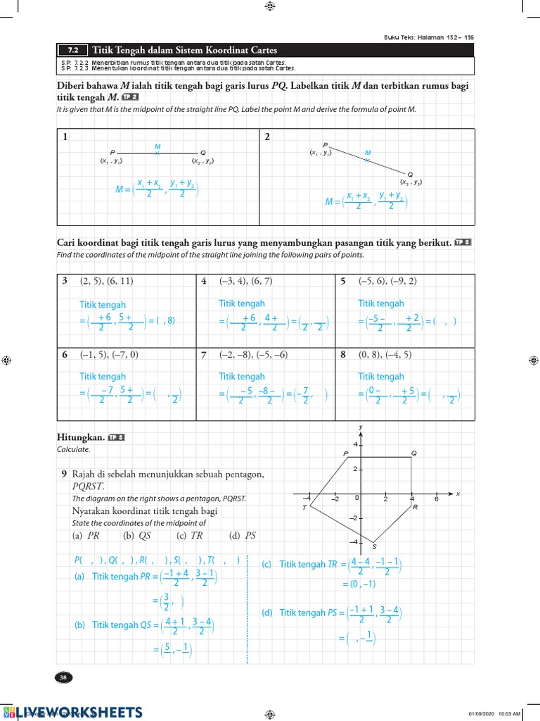 Rumus & Koordinat Titik Tengah Cartesian | PDF