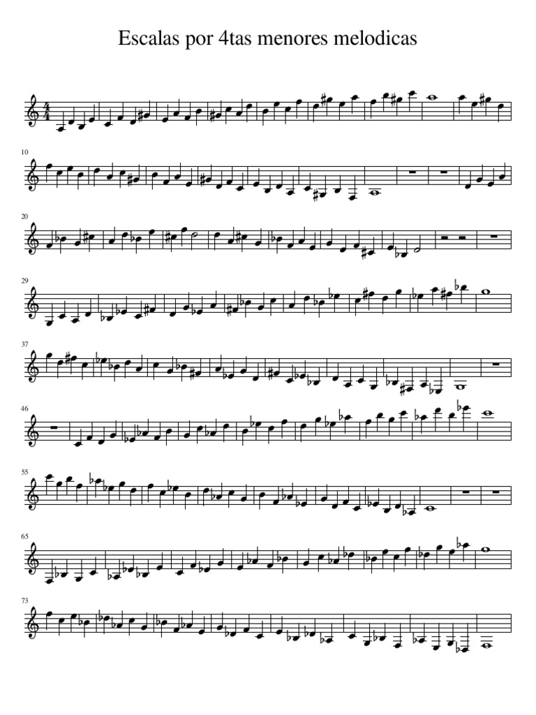 Escalas Por 4tas Menores Mélodicas PDF Musica Jazz