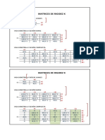 Matrices de rigidez K para vigas sometidas a fuerzas axiales y flexión