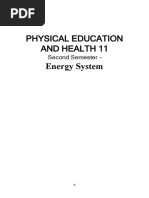 Physical Education and Health 11: Energy System