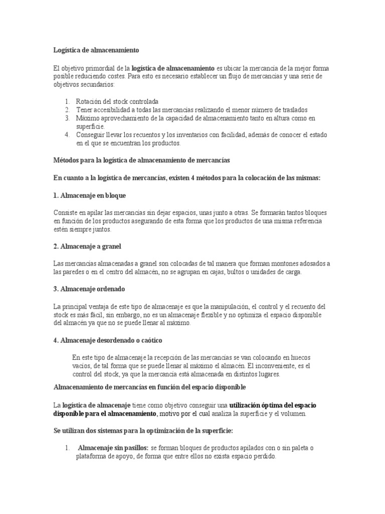 Logística de Almacenamiento Eficiente | PDF | Hogar, jardinería y bricolaje