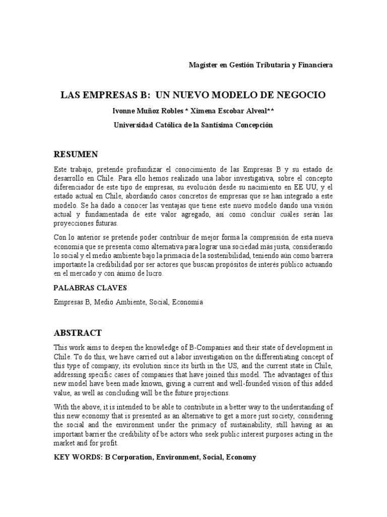 Empresas B Un Nuevo Modelo de Negocio | PDF | Empresas ...