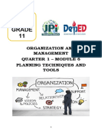 SHS Grade 11: Organization and Management Quarter 1 - Module 6 Planning Techniques and Tools