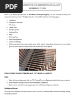 Method Statement For Refrigerant Piping Installation and Pressure Testing