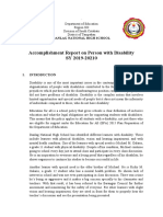Accomplishment Report on PWD 2019 2020