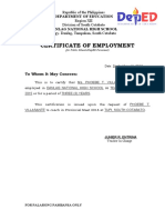 CerificateOfEmployment DEPED PErsonnel_2014