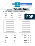 3 Ficha de Genero y Numero Del Sustantivo para Segundo de Primaria