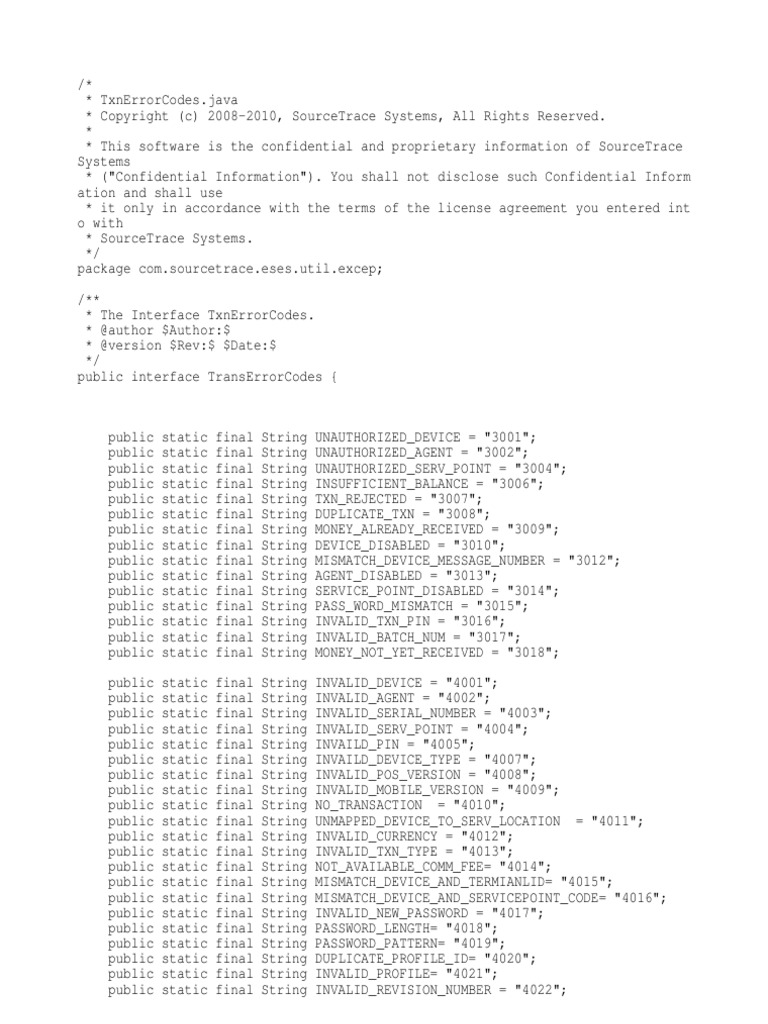 Error Codes Proprietary Software Software Engineering