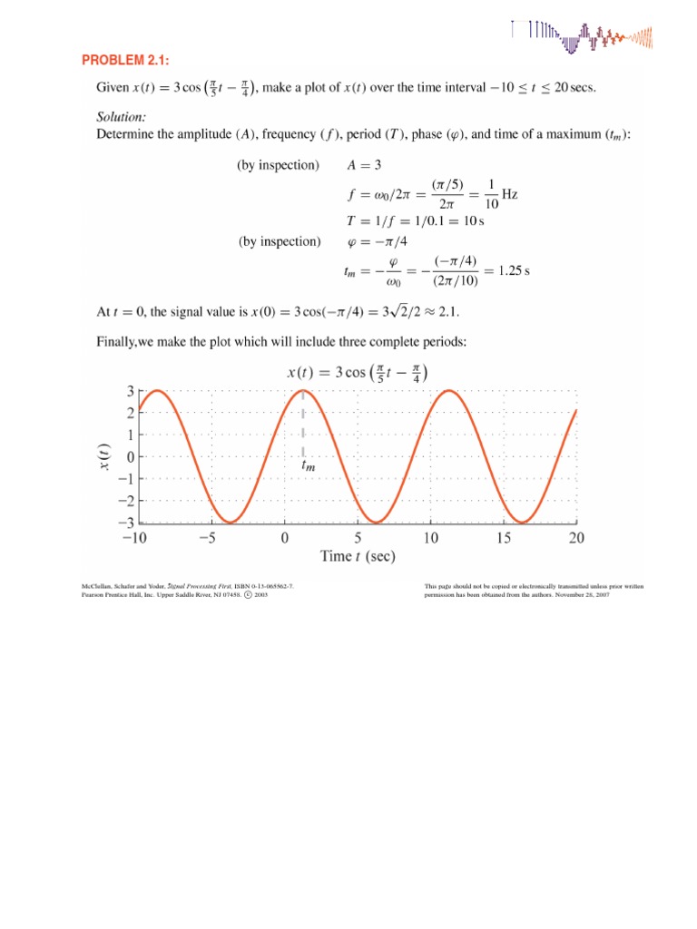 Signal Processing Problems Overview | PDF | Telecommunications ...