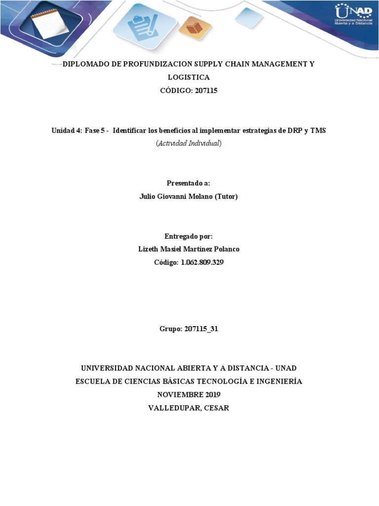 Fase 5 LizethMartinez | PDF | Gestión de la cadena de suministro ...
