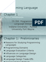 CS 350 Programming Language Design Indiana University - Purdue University Fort Wayne