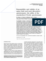 Repeatability and Validity of An Upper Limb and Neck Discomfort Questionnaire: The Utility of The Standardized Nordic Questionnaire