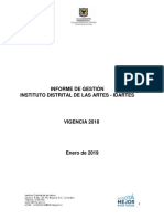 Informe de Gestión Idartes 2018