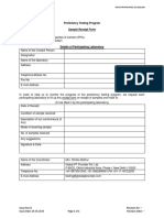 Proficiency Testing Program Sample Receipt Form: CIN NO. U74140DL2010PTC201479
